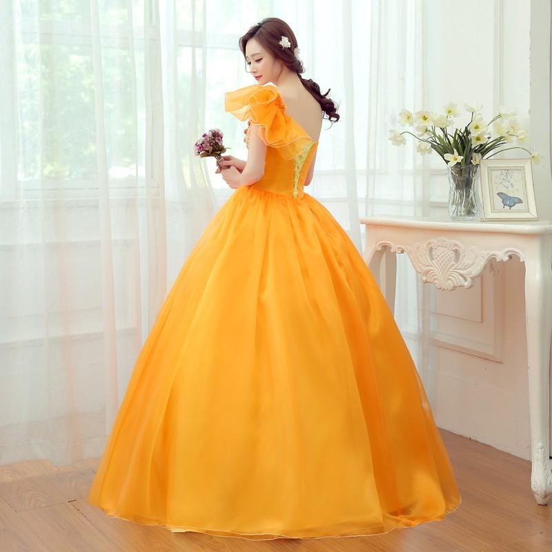 パーティードレス 結婚式 披露宴 二次会 黄色 コンサート 花嫁 おしゃれ プリンセスライン テージ衣装 シンデレラ 演奏会 発表会 Csppq438 悟空 通販 Yahoo ショッピング