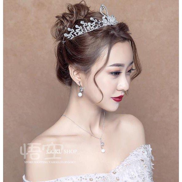 花嫁 ヘッドドレス ティアラ 結婚式 安い 髪飾り 王冠 クラウン ネックレス ブライダル イヤリング 3点セット ステージ 演奏会/二次会/披露宴/発表会 |  | 03