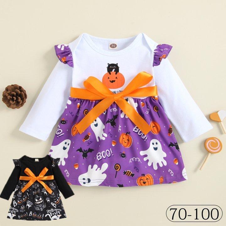 正規品販売 仮装 衣装 ハロウィン ワンピース 女の子 ハロウィン衣装 ベビー 子供用 コスプレ衣装 長袖 ブラック パープル ハロウィーン その他のコスプレ衣装 タイプ 70 Www We Job Com