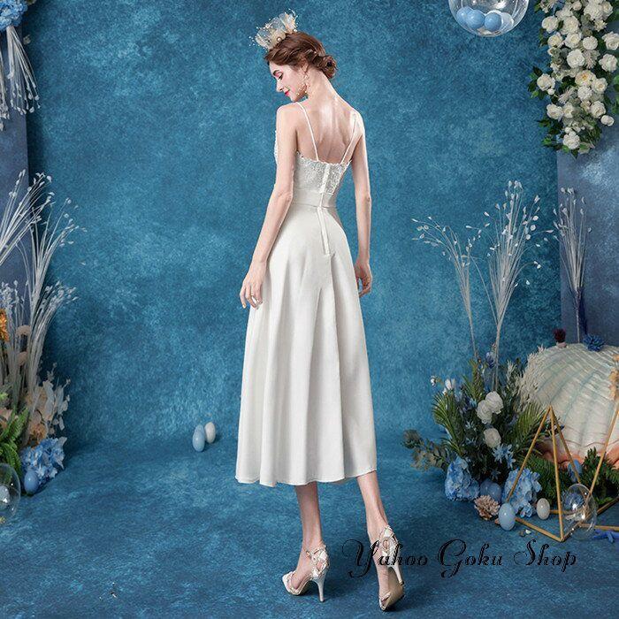 品質が ウェディグドレス ミモレ丈 衣装 白 白ワンピース 結婚式 パーティドレス 花嫁 ドレス ミニドレス 二次会 長袖 エンパイアライン サイズ L Demolition Training