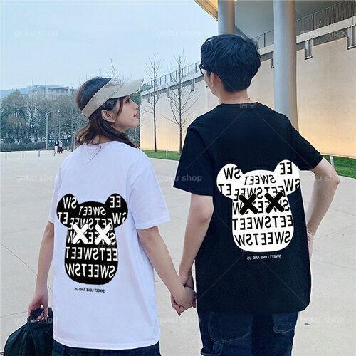 カップル ペア Tシャツ ブランド ペアルック カップル 春夏 服 メンズ Tシャツ 半袖 レディース おしゃれ ペアルック Tシャツ 可愛い 綿 カップル Mkgo 悟空 通販 Yahoo ショッピング
