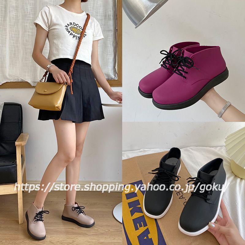 レインブーツ 雨靴 レースアップ 梅雨 おしゃれ 防水ブーツ レディース 防水 ショートブーツ オシャレ 梅雨 雨 晴れ兼用 歩きやすい 履きやすい レインシューズ Rn35 悟空 通販 Yahoo ショッピング