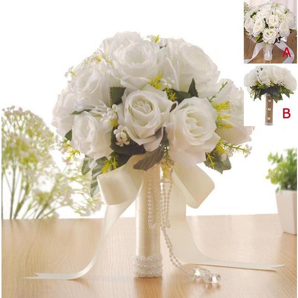 花ブーケ ブライダルブーケ ウエディングブーケ 花束 ホワイト 花嫁 ウェディング用 写真撮り お祝い お誕生日 結婚式 披露宴 歓迎会 プレゼント 大人気 Sph0004 悟空 通販 Yahoo ショッピング