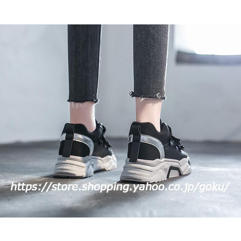 スニーカー レディース シンプル 厚いソール 5cmヒール 歩きやすい カジュアル レースアップ ブラック ホワイト ピンク ベージュ 代 30代 40代 おしゃれ Ss24 悟空 通販 Yahoo ショッピング
