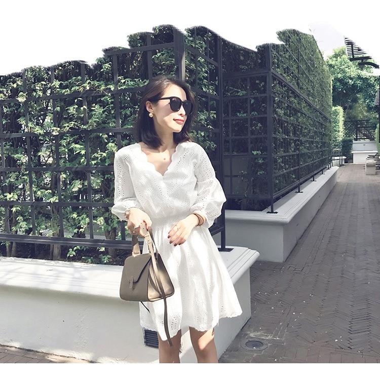 ワンピース レディース 夏 ビーチワンピース おしゃれ 安い Aラインワンピース 長袖 ミニ丈ワンピース リゾート 白 旅行 レース 大きいサイズ Stq001 悟空 通販 Yahoo ショッピング