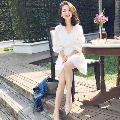 ワンピース レディース 夏 ビーチワンピース おしゃれ 安い Aラインワンピース 長袖 ミニ丈ワンピース リゾート 白 旅行 レース 大きいサイズ Stq001 悟空 通販 Yahoo ショッピング