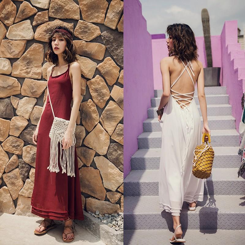 ワンピース レディース 夏 ビーチワンピース おしゃれ 安い Aラインワンピース マキシ丈ビーチワンピース リゾート 旅行 セクシー 無地 Stq007 悟空 通販 Yahoo ショッピング