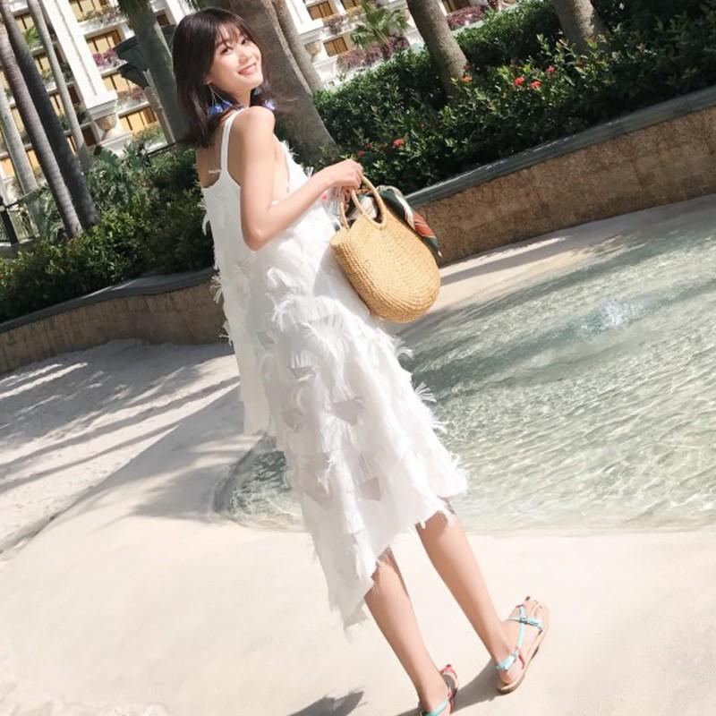 レディース ワンピース ビーチワンピース 安い おしゃれ 夏 Aラインワンピース マキシ丈ビーチワンピース リゾート 旅行 白 羽 セクシー ボヘミアン Stq018 悟空 通販 Yahoo ショッピング