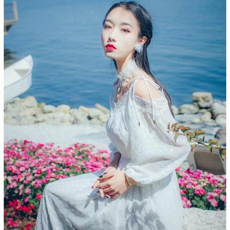 レディース ワンピース ビーチワンピース 安い おしゃれ 夏 Aラインワンピース マキシ丈ビーチワンピース リゾート 白 旅行 セクシー レース ベアトップ Stq022 悟空 通販 Yahoo ショッピング