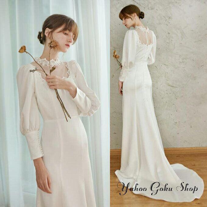 ウエディングドレス ウェディングドレス トレーンタイプ マーメイドライン wedding dress ファスナータイプ