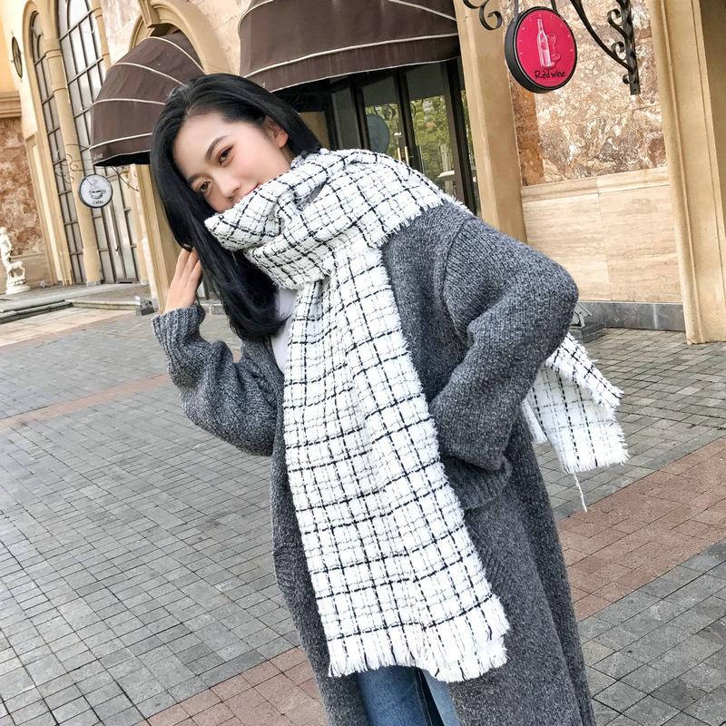チェック マフラー大判 厚手 ストール レディース メンズ 白 カシミヤタッチ 防寒 秋冬 羽織 防寒 暖か かわいい ひざ掛け ロング 誕生日プレゼント クリスマス Wj044 悟空 通販 Yahoo ショッピング