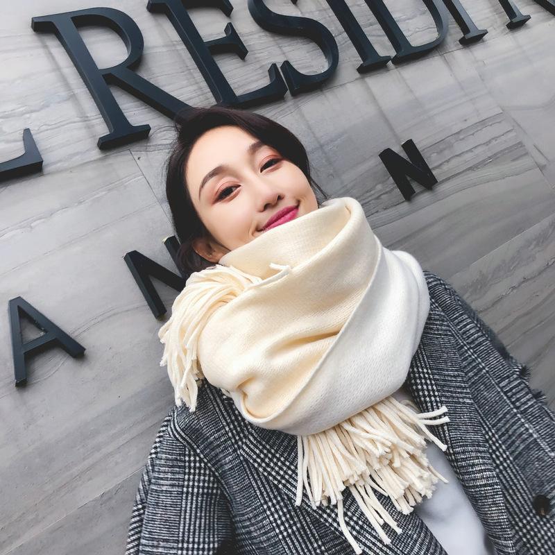 マフラー大判 厚手 ストール 無地 レディース メンズ 白 襟巻き 防寒 冬 羽織 防寒 暖か かわいい 通勤 レトロ 誕生日プレゼント クリスマス Wj050 悟空 通販 Yahoo ショッピング