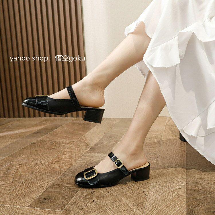 ミュール サンダル レディース スリッパ 3cmヒール ビジネス 通勤 仕事 美脚 歩きやすい 21cm 26 5cm 大きいサイズ 小さいサイズ シンプル 大人 女性用 女の子 X 悟空 通販 Yahoo ショッピング