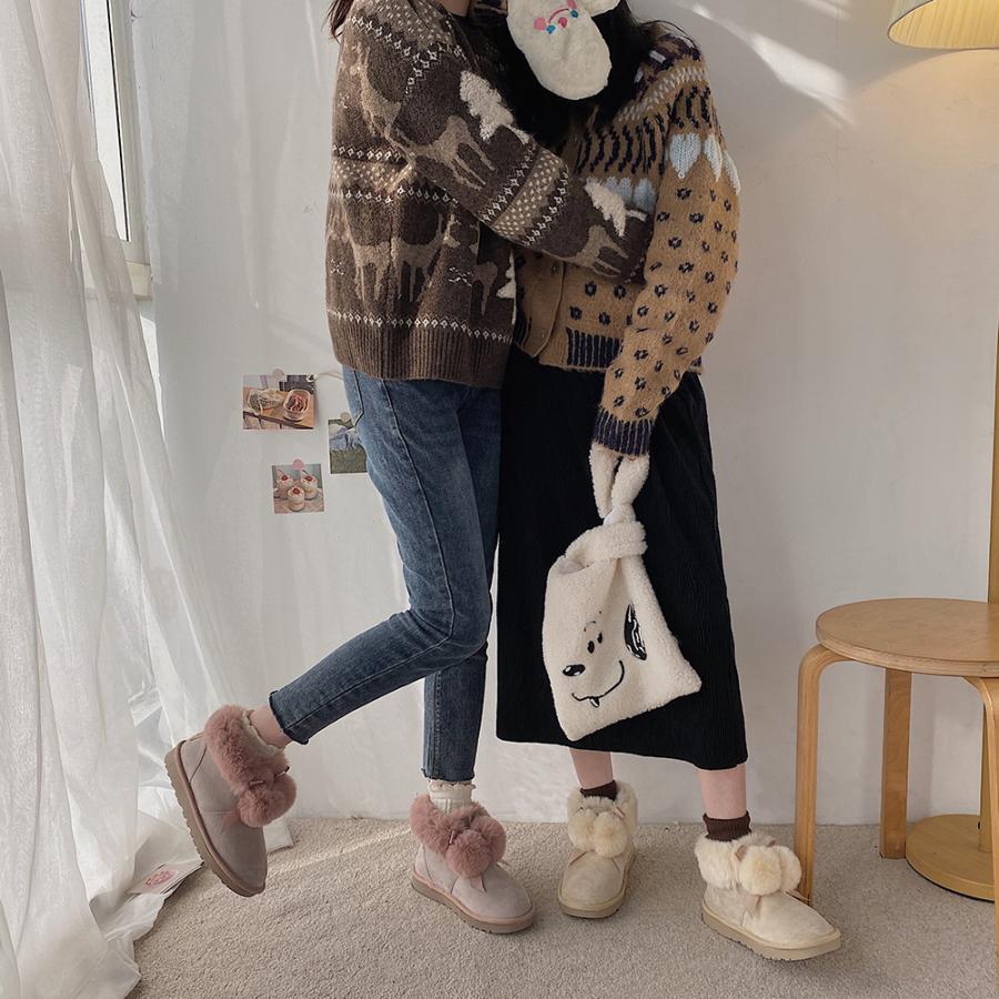 ムートンブーツ スノーブーツ ブーツ モカシン 冬靴 レディース 裏起毛 暖かい ショートブーツ もこもこ 痛くない 人気 防寒 ふわふわ かわいい 通学 通勤 雪 Xd26 悟空 通販 Yahoo ショッピング