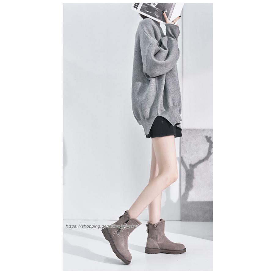 ムートンブーツ レディース インヒール ファスナー ミドルブーツ スノーブーツ ボア 防寒 暖かい ブーツ 軽量 インソール ファッション 通学 通勤 履きやすい Xd49 悟空 通販 Yahoo ショッピング