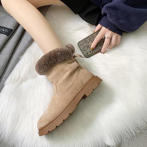 スノーブーツ レディース 滑らない 防寒 ムートンブーツ 短靴 スノー シューズ 冬靴 ショートブーツ 幅広 暖かい おしゃれ 雪用 通学 通勤 柔らか 足が疲れない Xdx048 悟空 通販 Yahoo ショッピング