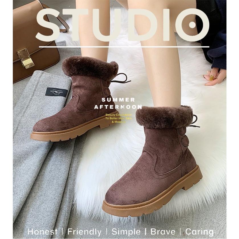 スノーブーツ レディース 滑らない 防寒 ムートンブーツ 短靴 スノー シューズ 冬靴 ショートブーツ 幅広 暖かい おしゃれ 雪用 通学 通勤 柔らか 足が疲れない Xdx048 悟空 通販 Yahoo ショッピング