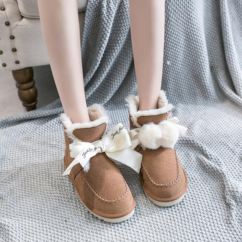 ムートンブーツ レディース 滑らない 防寒 スノーブーツ 短靴 スノー シューズ 冬靴 暖かい おしゃれ 雪用 ショートブーツ 幅広 通学 レースアップ リボン Xdx067 悟空 通販 Yahoo ショッピング