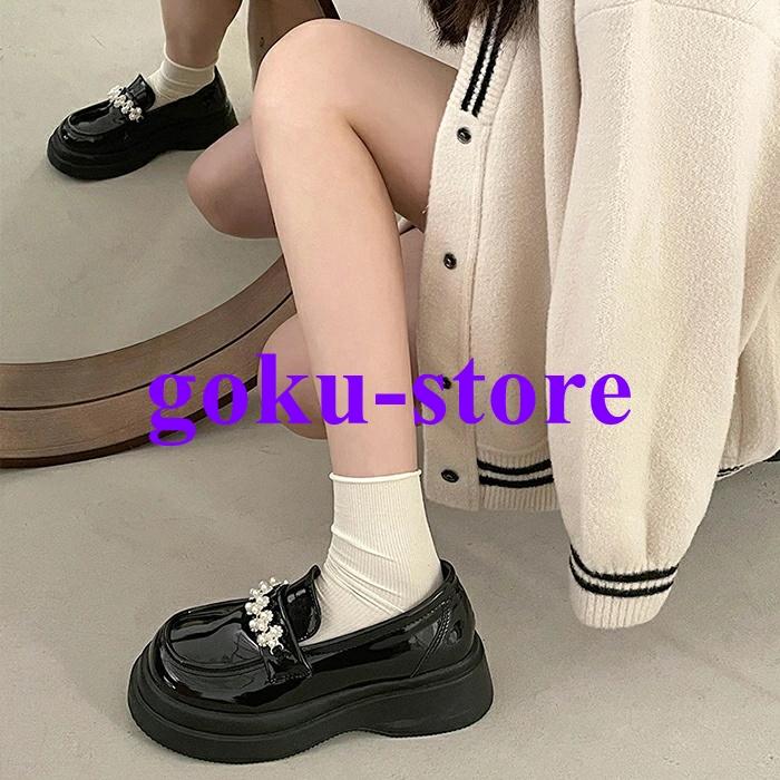 ローファー 厚底 レディース 4.5cmヒール 疲れにくい 痛くない 歩きやすい 靴 シューズ 学生 制服コーデ 通学 通勤 スクール ジュニ | ブランド登録なし | 06