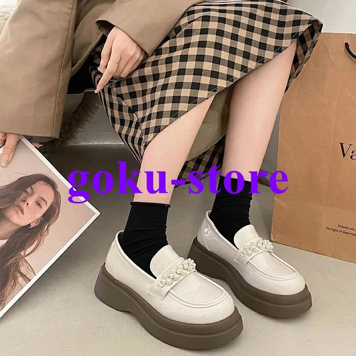 ローファー 厚底 レディース 4.5cmヒール 疲れにくい 痛くない 歩きやすい 靴 シューズ 学生 制服コーデ 通学 通勤 スクール ジュニ | ブランド登録なし | 09