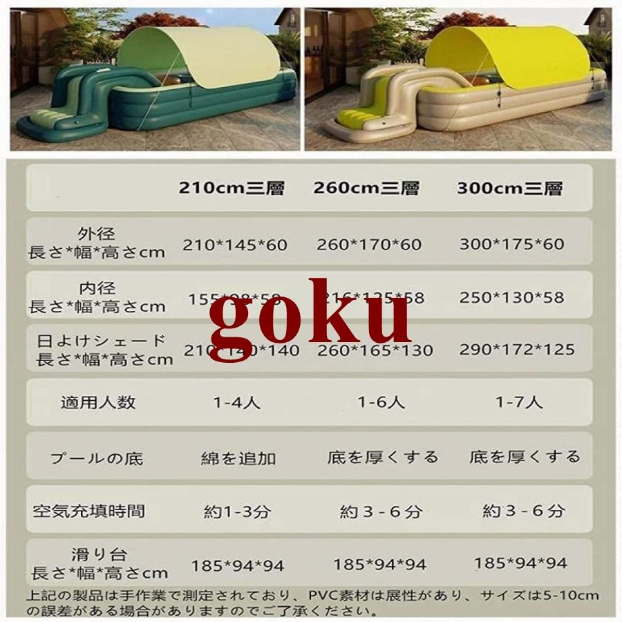 最安値挑戦!家庭用プール エアプール 自動膨張 滑り台 折り畳み式 ビニールプール 大型 ベビープール キッズ サンバイザー 水遊び 子供用 3つ気室 屋根付き_13