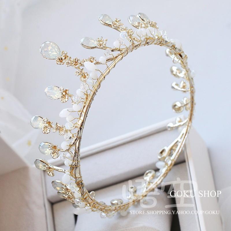 ヘッドドレス 花嫁 クラウン 結婚式 安い ウエディング ティアラ 手作り 演奏会 髪飾り パーティー 王冠 二次会 ヘアアクセサリー 披露宴 発表会 ゴールド hg030 悟空 通販 Yahoo ショッピング