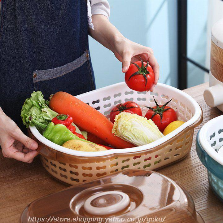 水切りかご 蓋つき 水切りラック 透明 大容量収納 食器 水切り シンク上 キッチン 水受けトレー お皿 おしゃれ シンプル 収納 キッチン 日用品 文具