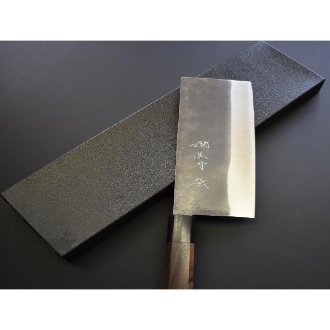 No.01257 包丁　中華包丁　武蔵国住水心子正盛　　黒打　厚口　青鋼（A） No.01257 包丁中華包丁武蔵国住水心子正盛黒打厚口青鋼（A）