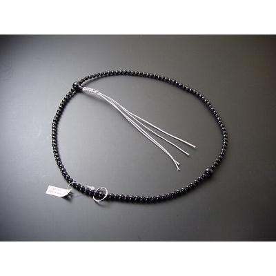 数珠 曹洞宗用 黒オニキス 尺2 正絹紐（グレー系２色）