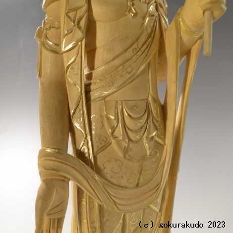 仏像 聖観音菩薩6寸 つげ 金泥書き｜gokurakudo｜07