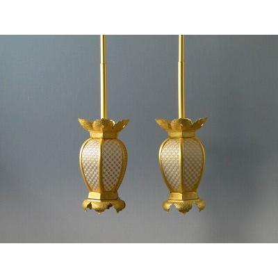 吊り灯籠 真鍮製インゲン型 小型（消し金メッキ） :cyocn-1-6:仏壇・仏具・数珠 極楽堂 - 通販 - Yahoo!ショッピング