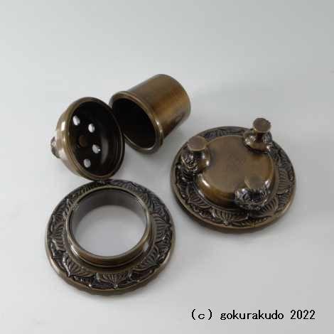 サヌカイト　法具・仏具　極楽堂 四具足（浄土真宗西用）/彫り入り 1．6寸 : 仏壇・仏具・数珠