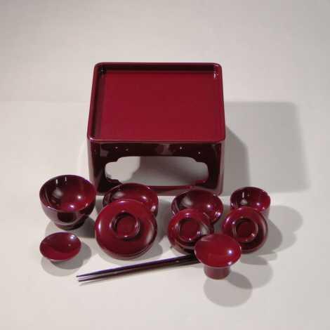 お膳・霊具膳/総木製漆塗御膳（朱）6寸 : 仏壇・仏具・数珠 極楽堂