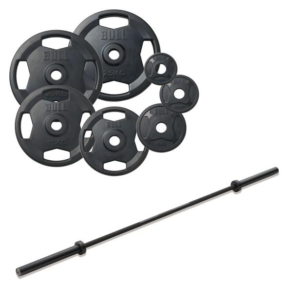BULL］ラバーバーベル175kgセット JPA公認規格仕様バー（220cm、20kg 