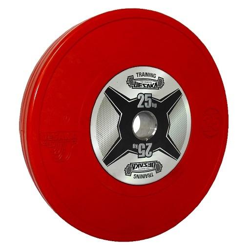 ウエサカ］V型トレーニング用ラバープレート 25kg（2枚1組） : 極楽