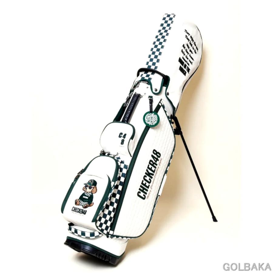 パ*オ様 ゴルフキャディーバッグ 刻印対応 【新品】チェッカー48キャディバッグ カラー：ブラック・オフ