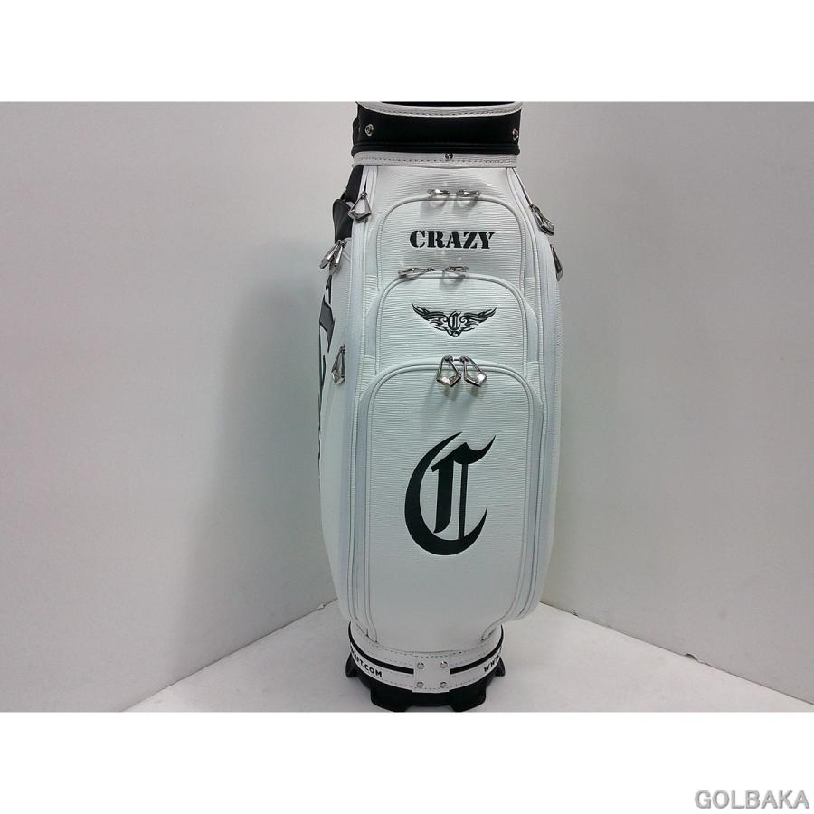 【限定品】 CRAZY キャディバッグ ホワイト/ブラック CRAZY クレイジー ドクロ キャディバッグ ホワイト 限定品 2015