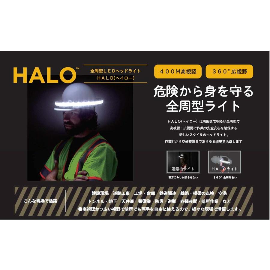 最安値 全周型 360度 高輝度 Led ヘッドライト Halo ヘイロー スタンダード セット ヘルメット 装着 コードレス 充電式 明るい トンネル 夜間 工事 安全 新発 Www Thedailyspud Com