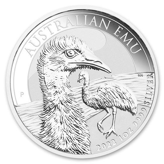 [保証書・カプセル付き] 2022年 (新品) オーストラリア「エミュー」純銀 1オンス 銀貨