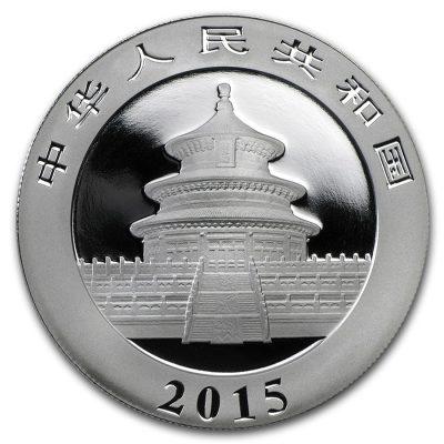 保証書・カプセル付き] 2015年 (新品) 中国「パンダ」純銀 1オンス