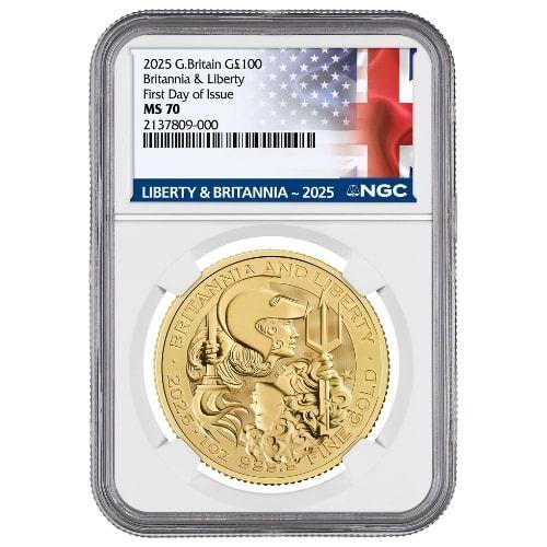 2022 イギリス ブリタニア 1オンス 2ポンド 銀貨 NGC PF70 UC UKBSB241C