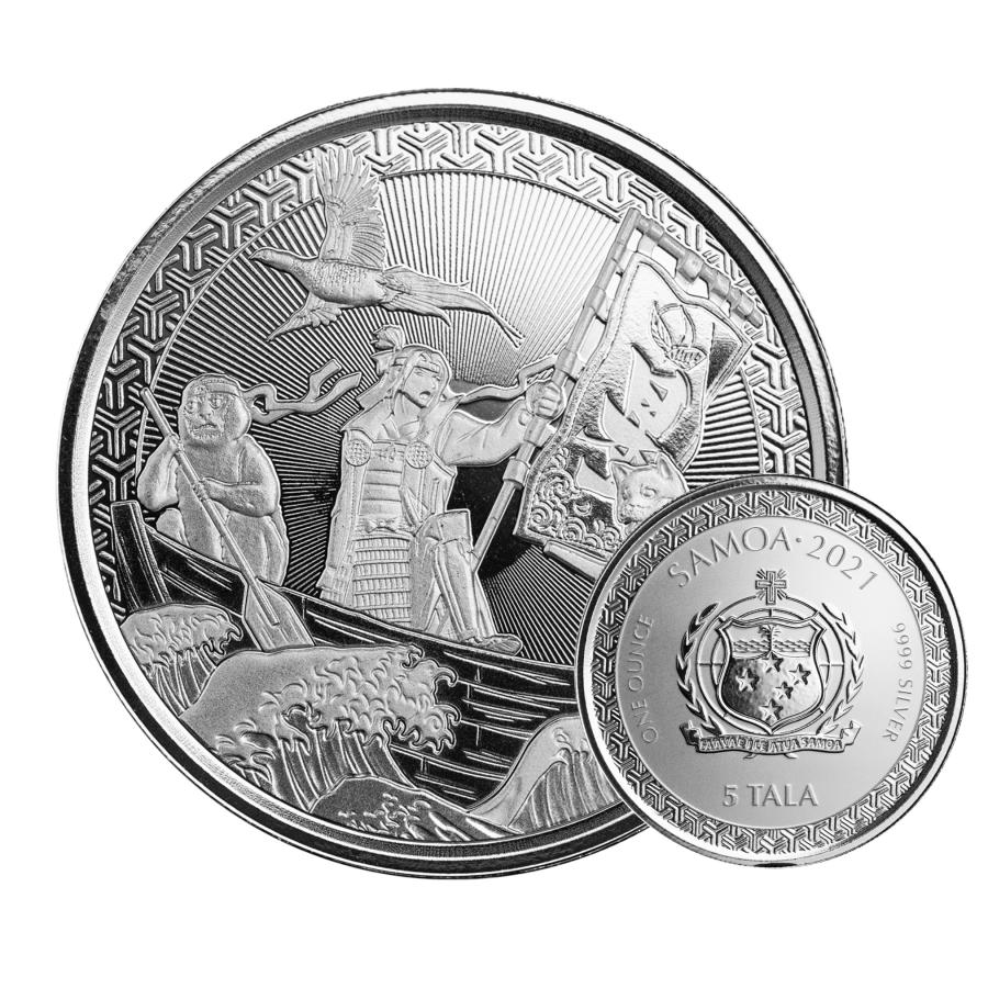 保証書・カプセル付き] (新品) サモア「桃太郎」純銀 1オンス 銀貨【16