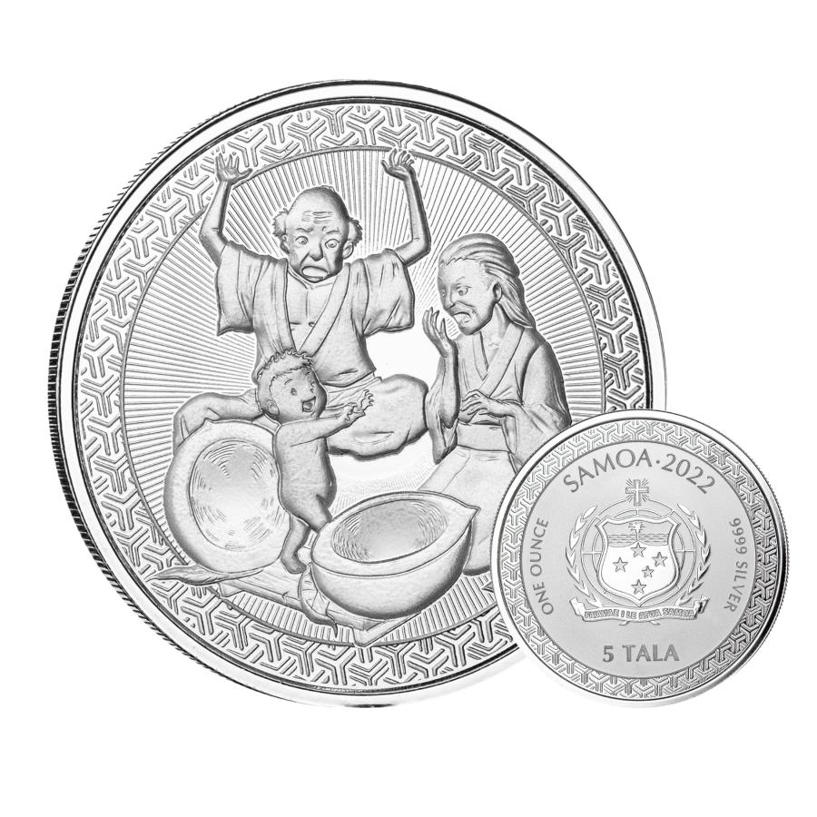 保証書・カプセル付き] (新品) サモア「桃太郎」純銀 1オンス 銀貨【16