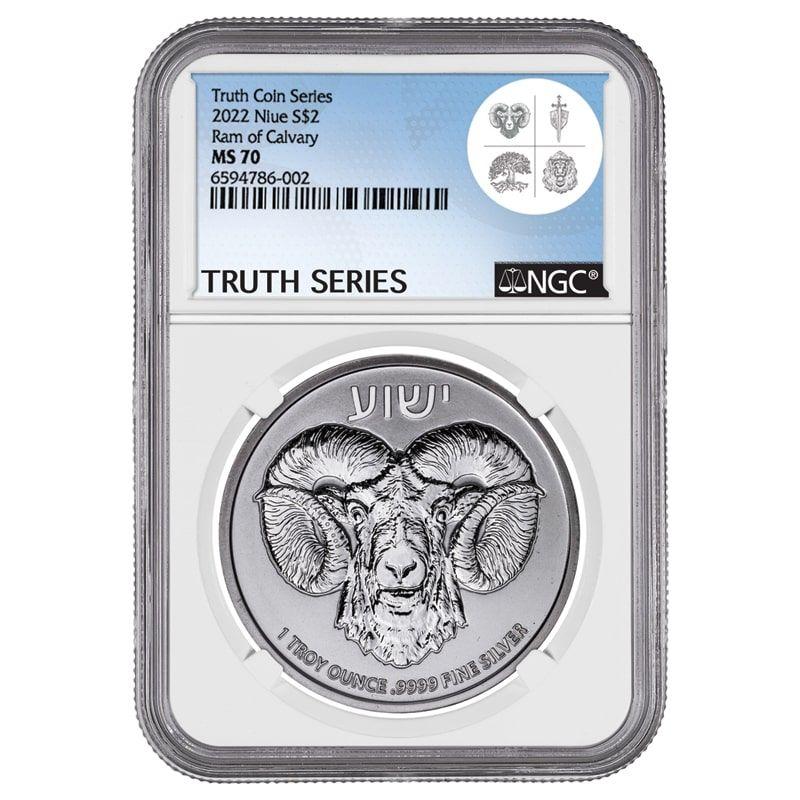 保証書・スラブ付き] 2022年 (新品) ニウエ「カルバリーの雄羊」純銀 1