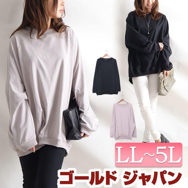 大きいサイズ レディース トップス トレーナー スウェット ドルマン 長袖 ロング ラグランスリーブ 春コーデ 春 秋 Ll 2l 3l 4l 5l ブラック 黒 グレージュ Bai 0094 大きいサイズ レディース Gold J 通販 Yahoo ショッピング