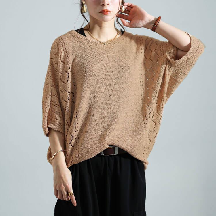GOLDJAPAN 大きいサイズ レディース トップス ニット サマー GOLDJAPAN 大きいサイズ レディース トップス ニット サマー