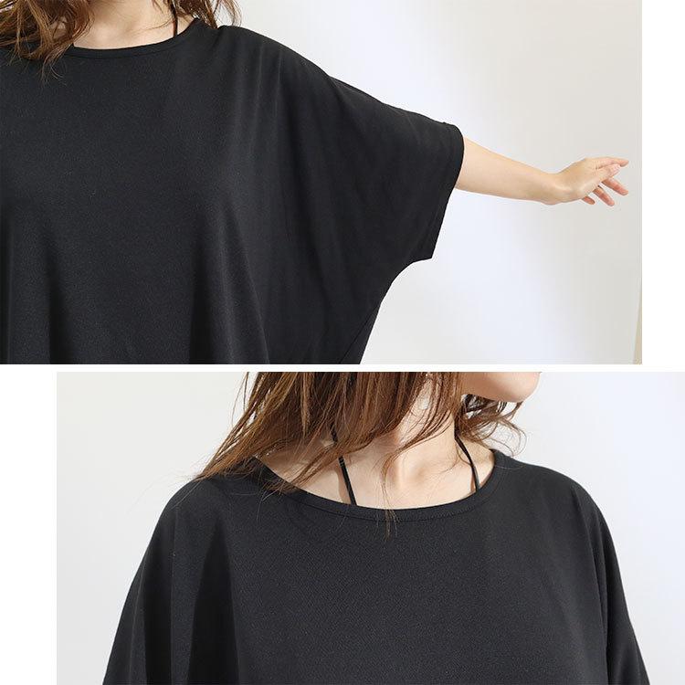 大きいサイズ レディース トップス カットソー Tシャツ ドルマンスリーブカットソー ドルマントップス ドルマン 夏服 春服 LL 2L 3L 4L 5L カーキ グレー 黒 | GOLDJAPAN | 09