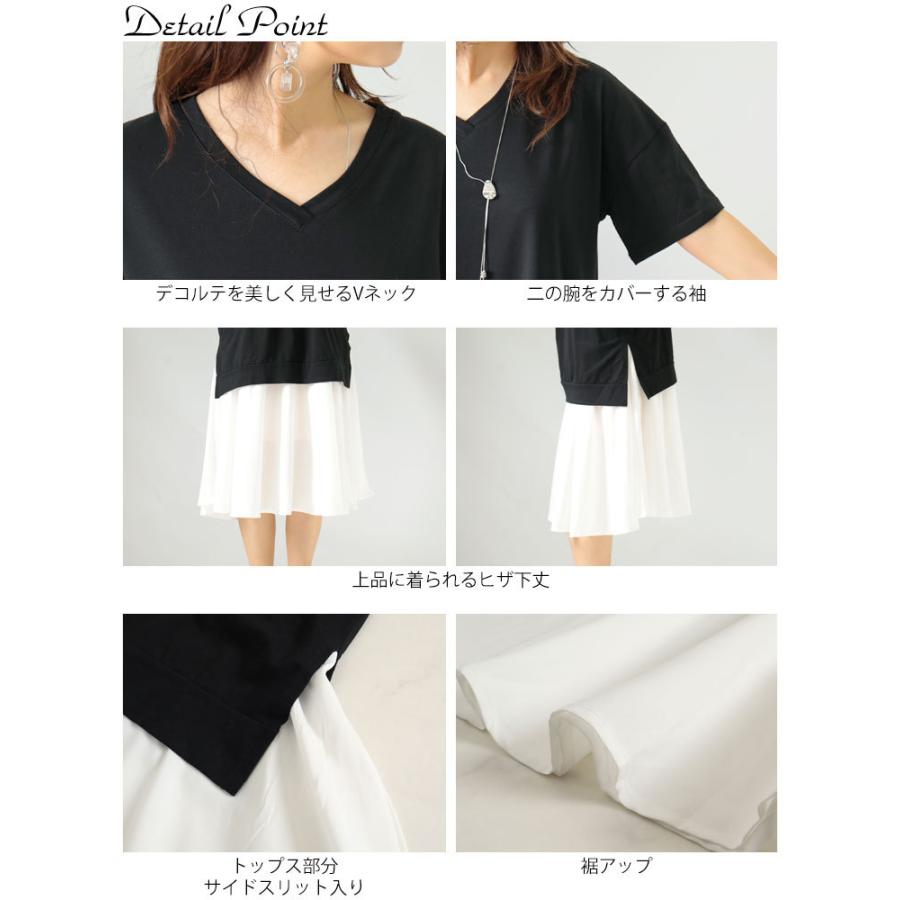 ICB ネイビー Vネック 半袖 ひざ丈ワンピース Sサイズ ICB L 【WEB限定