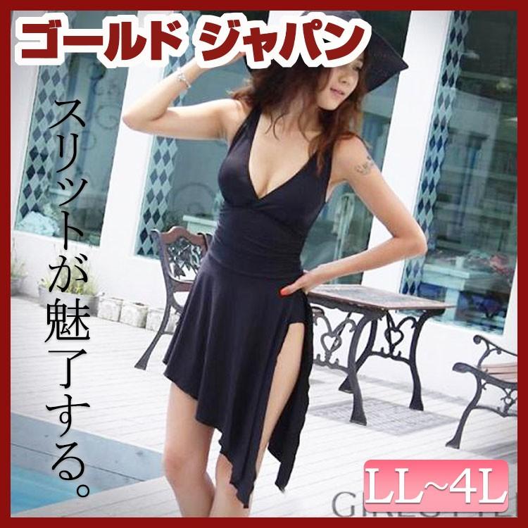 大きいサイズ レディース 水着 ワンピース 無地 夏 スリット シースルー Vネック Ll 2l 3l 4l Xl Xxl 13号 15号 17号 ブラック 黒体型カバー 大きめサイズ Goldy 250 大きいサイズ レディース Gold J 通販 Yahoo ショッピング