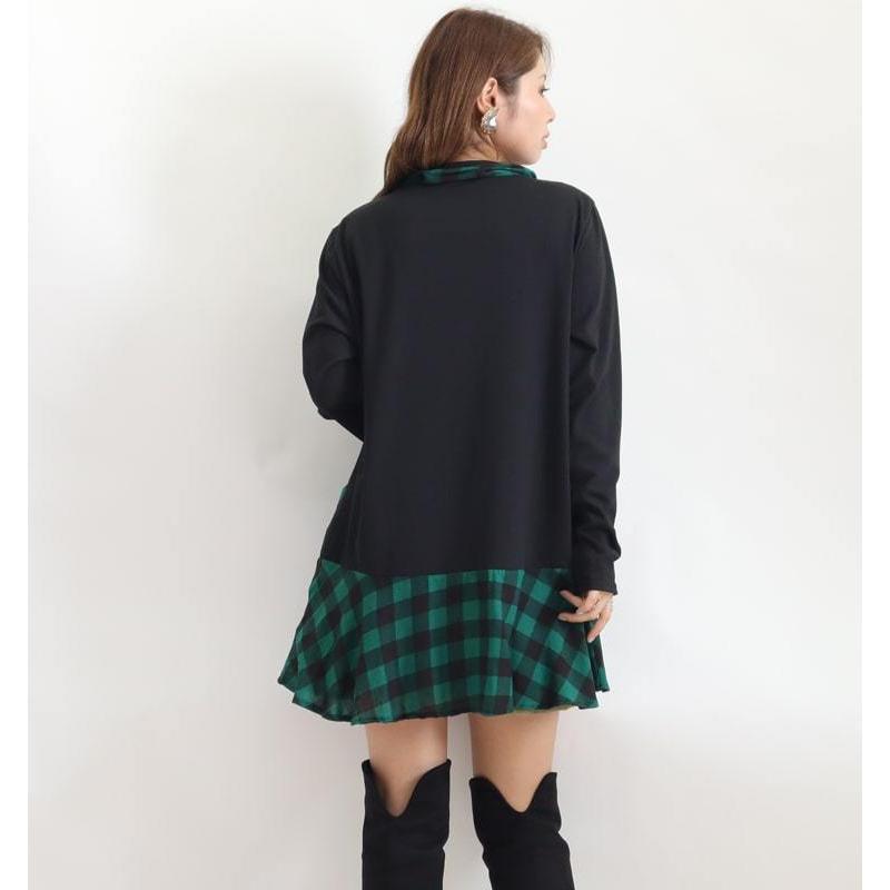 GOLDJAPAN 大きいサイズ レディース ワンピース チェック柄 GOLDJAPAN 大きいサイズ レディース ワンピース チェック柄